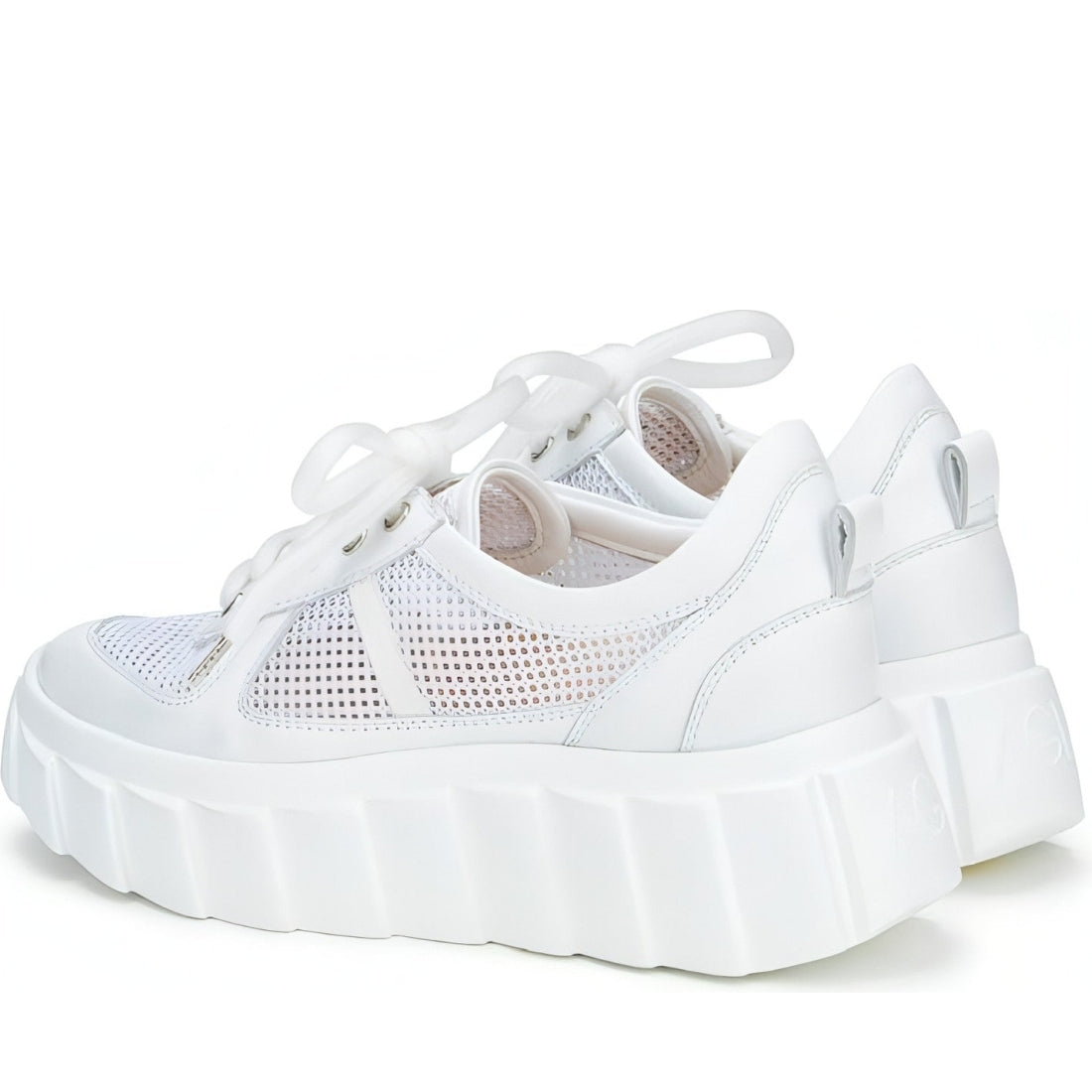 AGL womens white blondie mesh sport shoe | Vilbury London