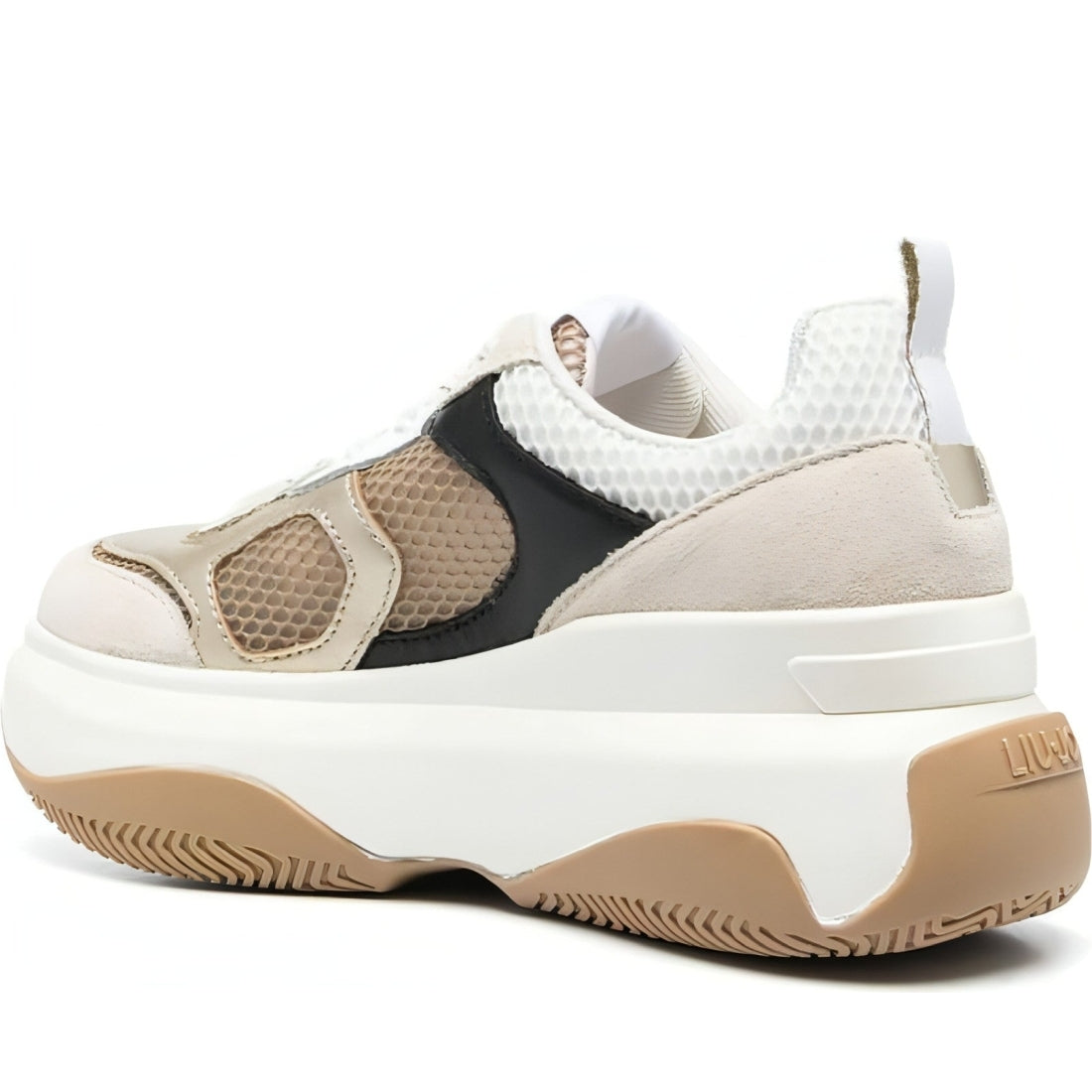 Liu Jo womens sand, gold, white june 14 trainers | Vilbury London