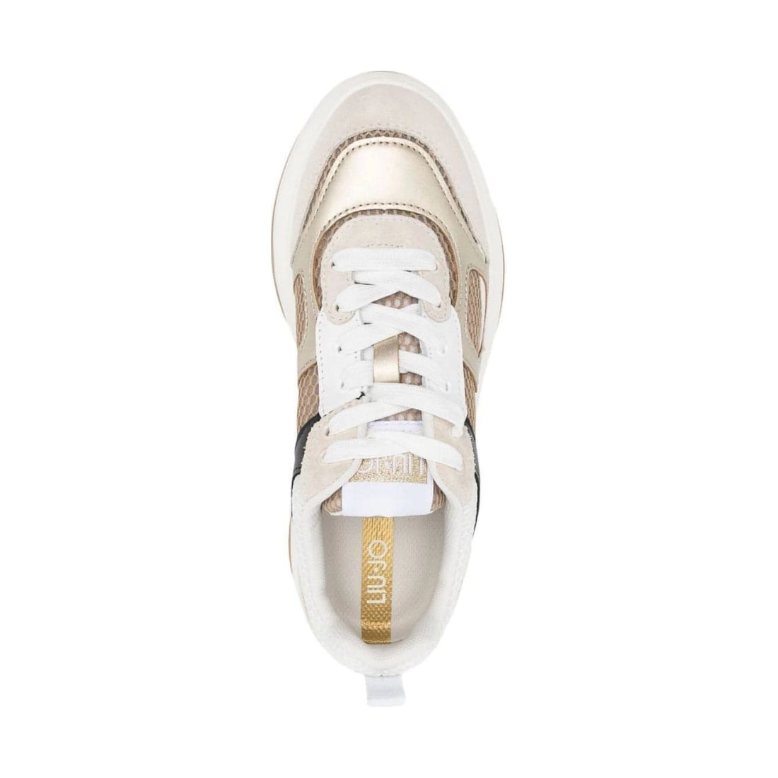 Liu Jo womens sand, gold, white june 14 trainers | Vilbury London