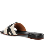 Lauren Ralph Lauren womens natural alegra canvas slide sandals | Vilbury London