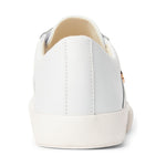 Lauren Ralph Lauren womens white janson ii leather sneakers | Vilbury London