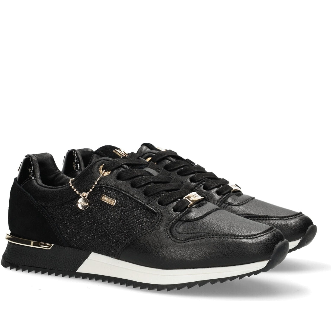 Mexx womens black, gold fleur sport shoe | Vilbury London