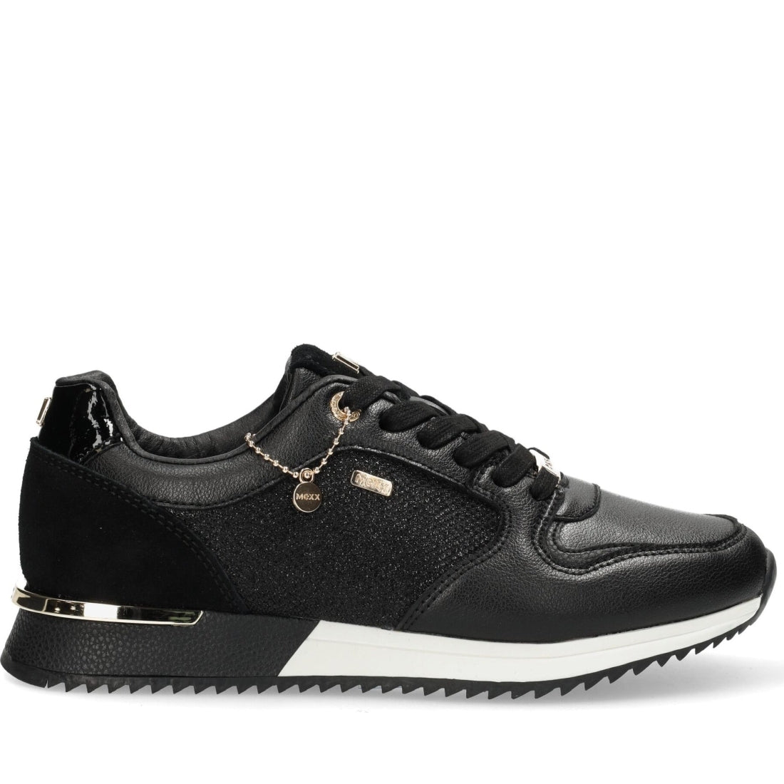 Mexx womens black, gold fleur sport shoe | Vilbury London