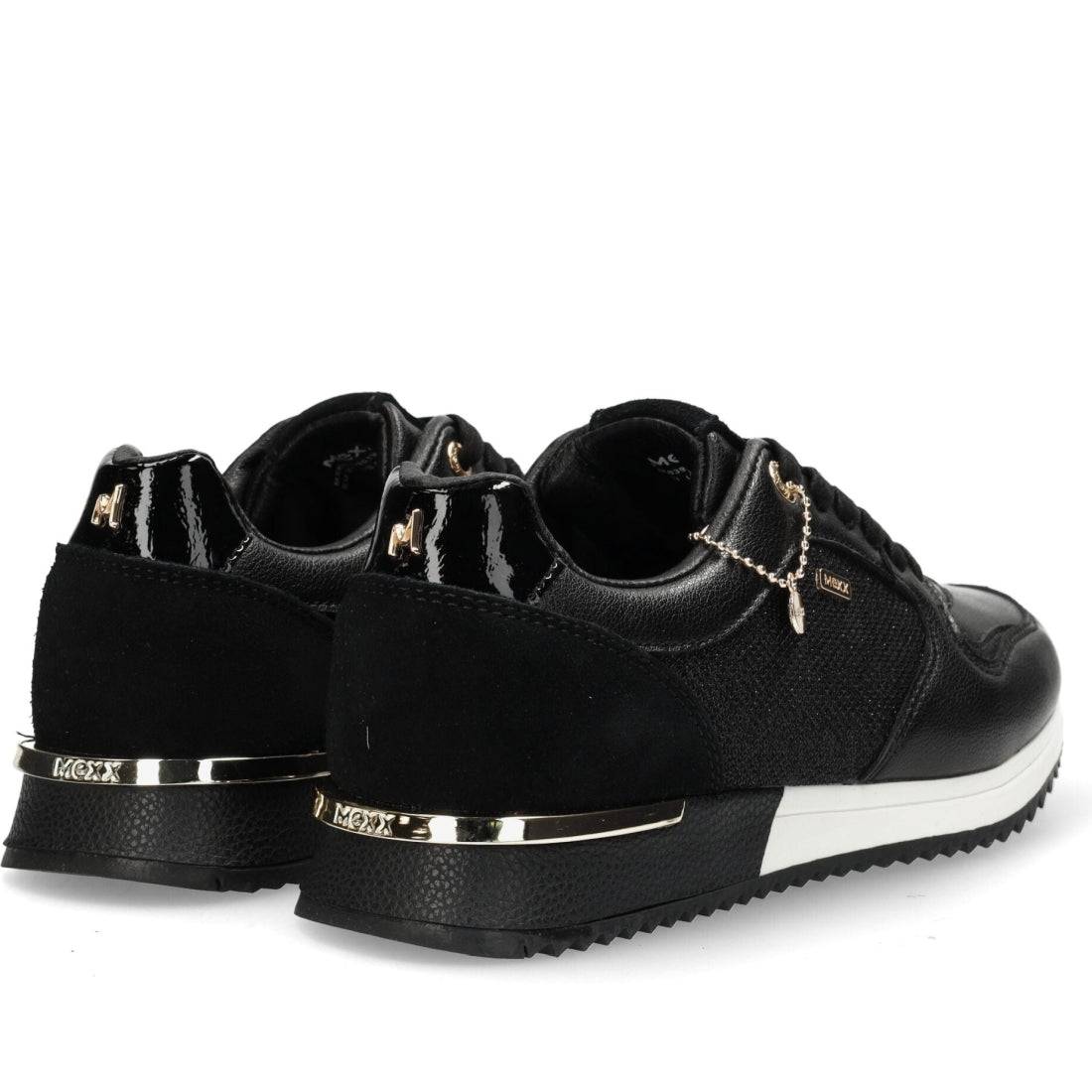 Mexx womens black, gold fleur sport shoe | Vilbury London