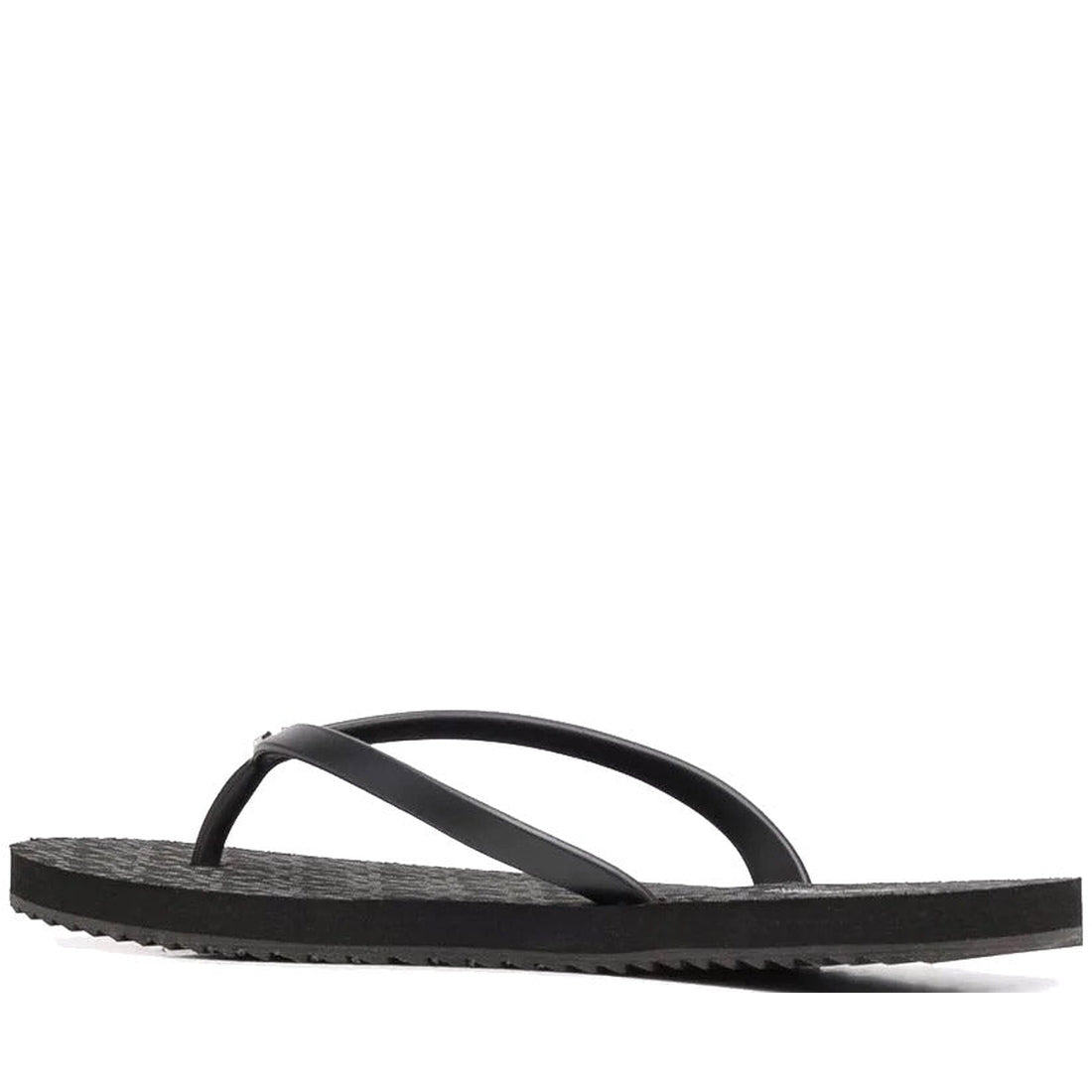 Michael Kors Womens Black monogram print flip-flops | Vilbury London