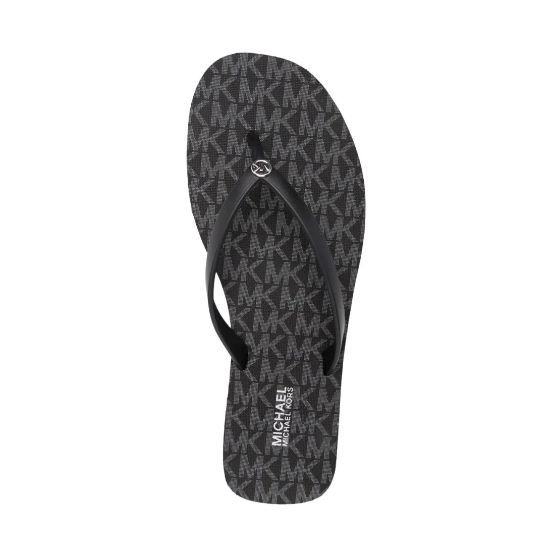 Michael Kors Womens Black monogram print flip-flops | Vilbury London