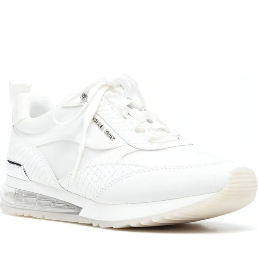 Michael Kors womens optic white allie stride extreme tariner trainers | Vilbury London