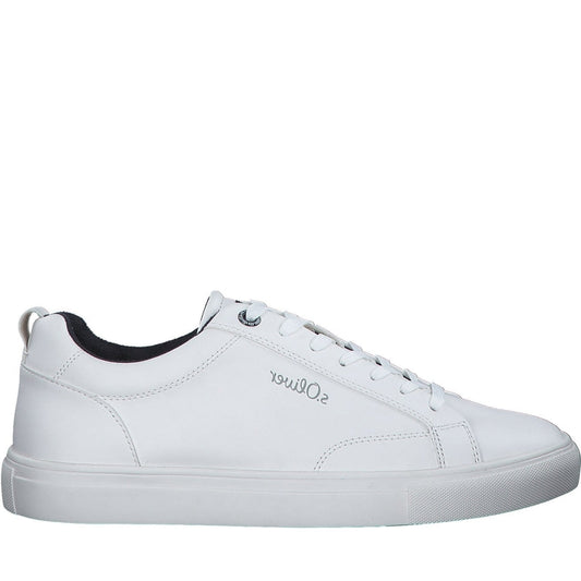 s.Oliver mens white casual closed sport shoe | Vilbury London