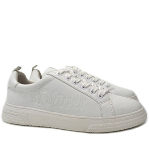 s.Oliver Womens white casual closed shoes | Vilbury London