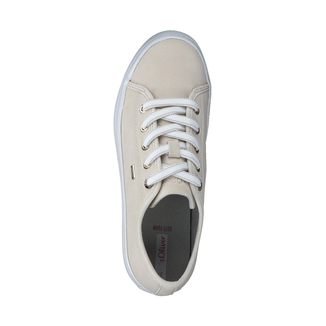 s.Oliver womens beige casual closed sport shoe | Vilbury London