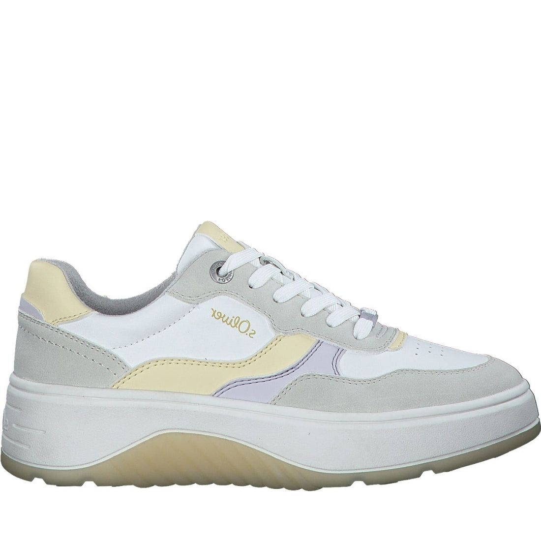 s.Oliver womens white casual closed sport shoe | Vilbury London