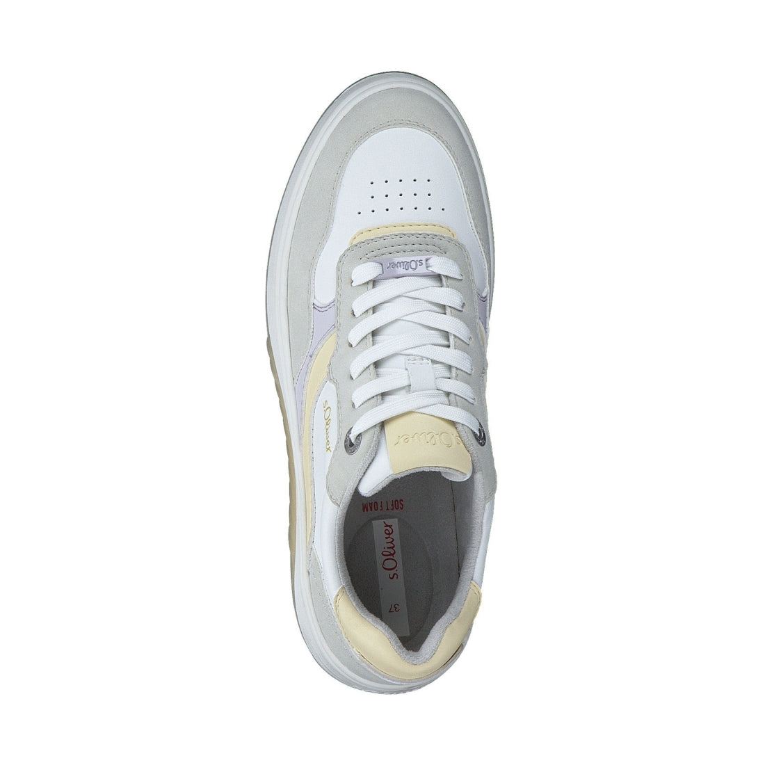 s.Oliver womens white casual closed sport shoe | Vilbury London