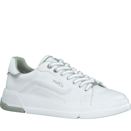 s.Oliver womens white casual closed sport shoe | Vilbury London