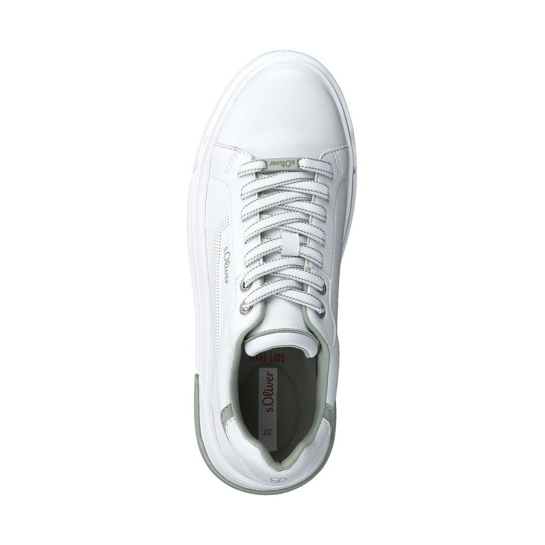 s.Oliver womens white casual closed sport shoe | Vilbury London