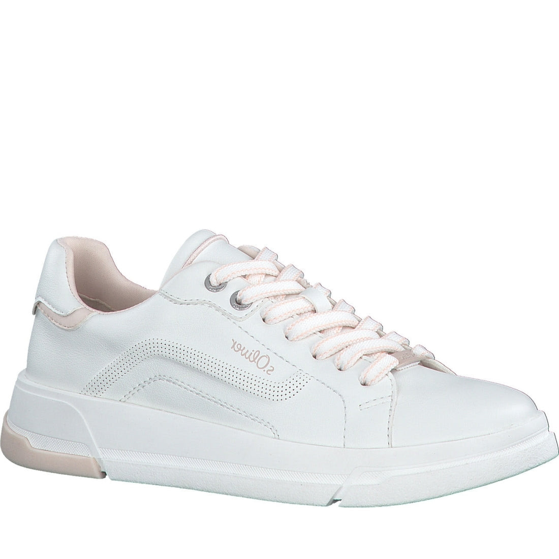 s.Oliver womens white casual closed sport shoe | Vilbury London