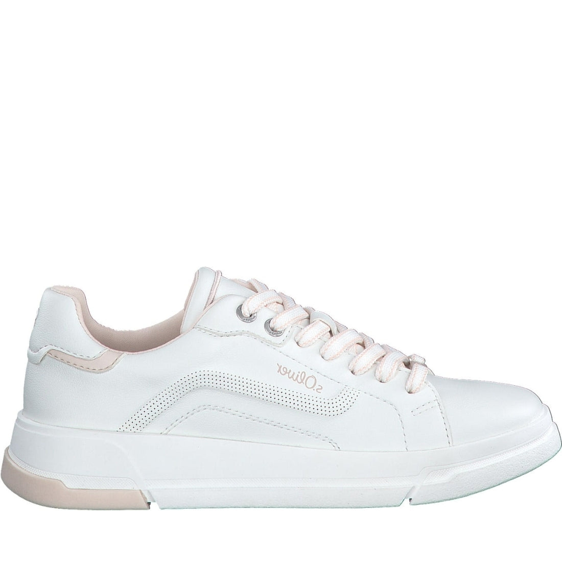 s.Oliver womens white casual closed sport shoe | Vilbury London