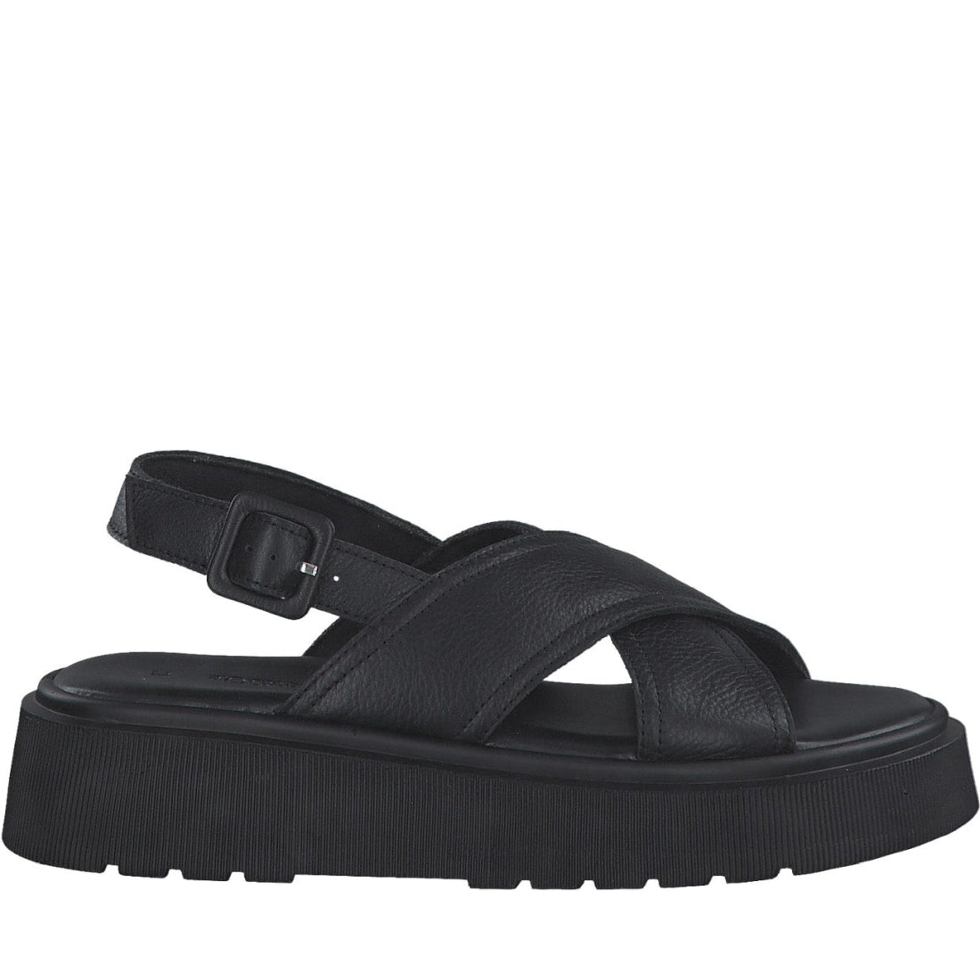 s.Oliver womens black casual open sandals | Vilbury London