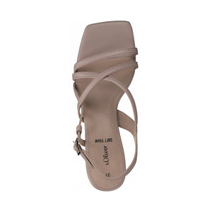 s.Oliver Womens beige elegant open sandals | Vilbury London