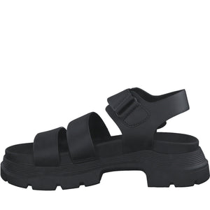 s.Oliver womens black casual open sandals | Vilbury London