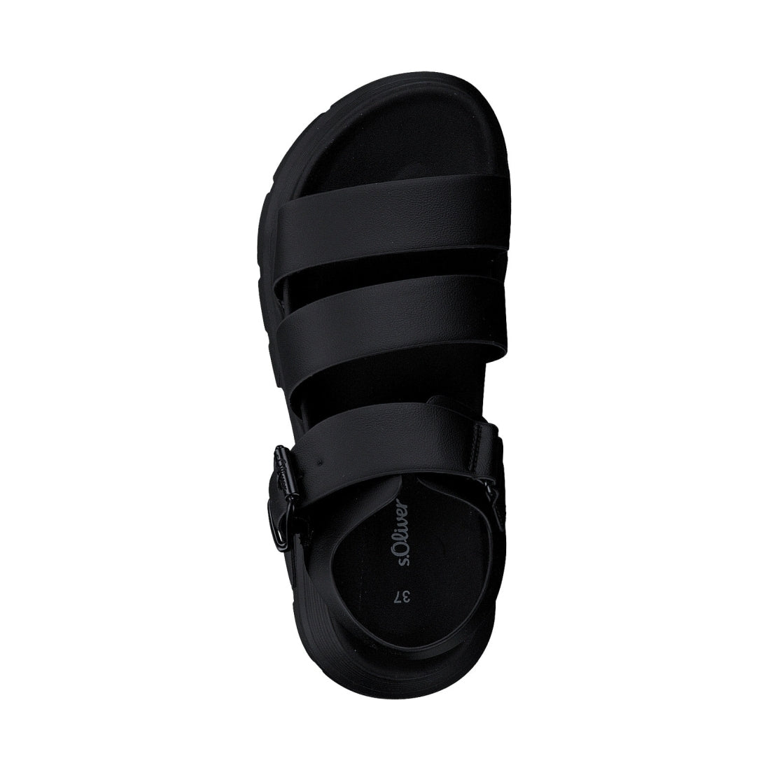 s.Oliver womens black casual open sandals | Vilbury London