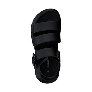 s.Oliver womens black casual open sandals | Vilbury London