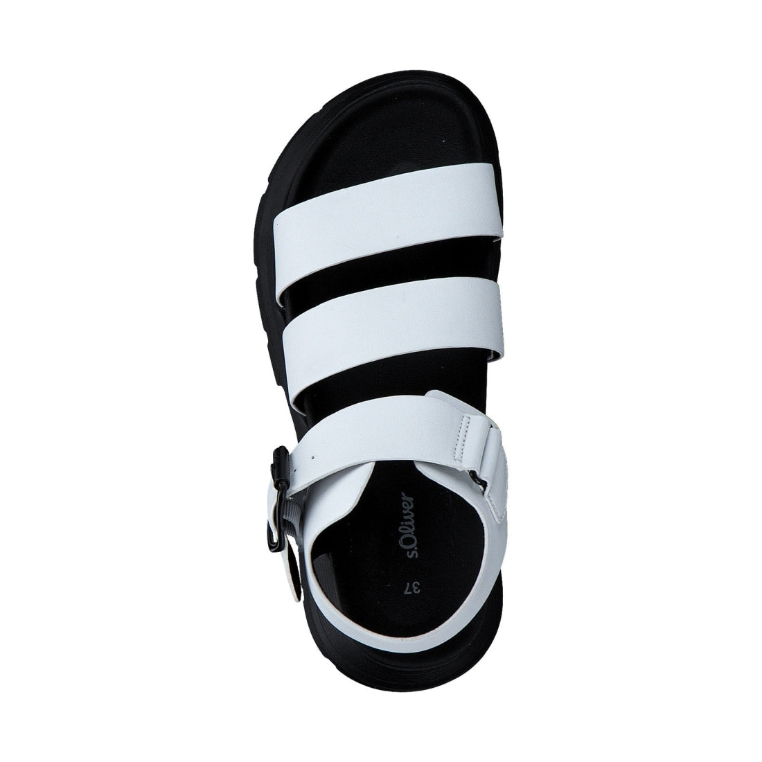 s.Oliver womens white casual open sandals | Vilbury London