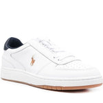 Polo Ralph Lauren mens white polo low top lace sneakers | Vilbury London