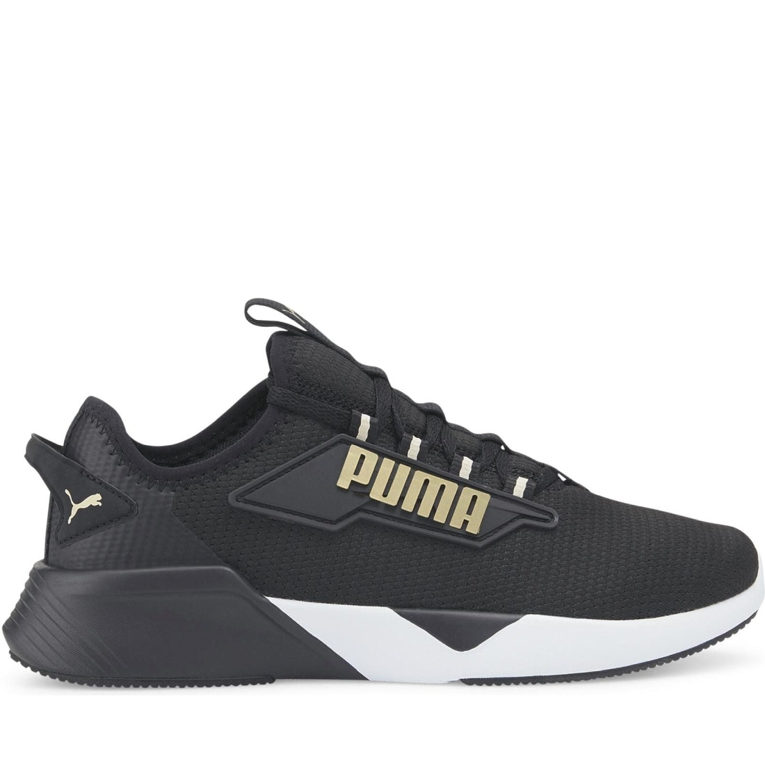Puma womens black gold retaliate 2 sport shoe | Vilbury London