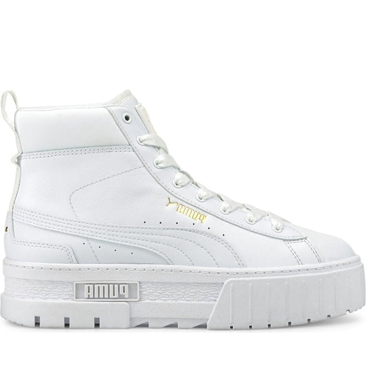 Puma womens White mayze mid booties | Vilbury London