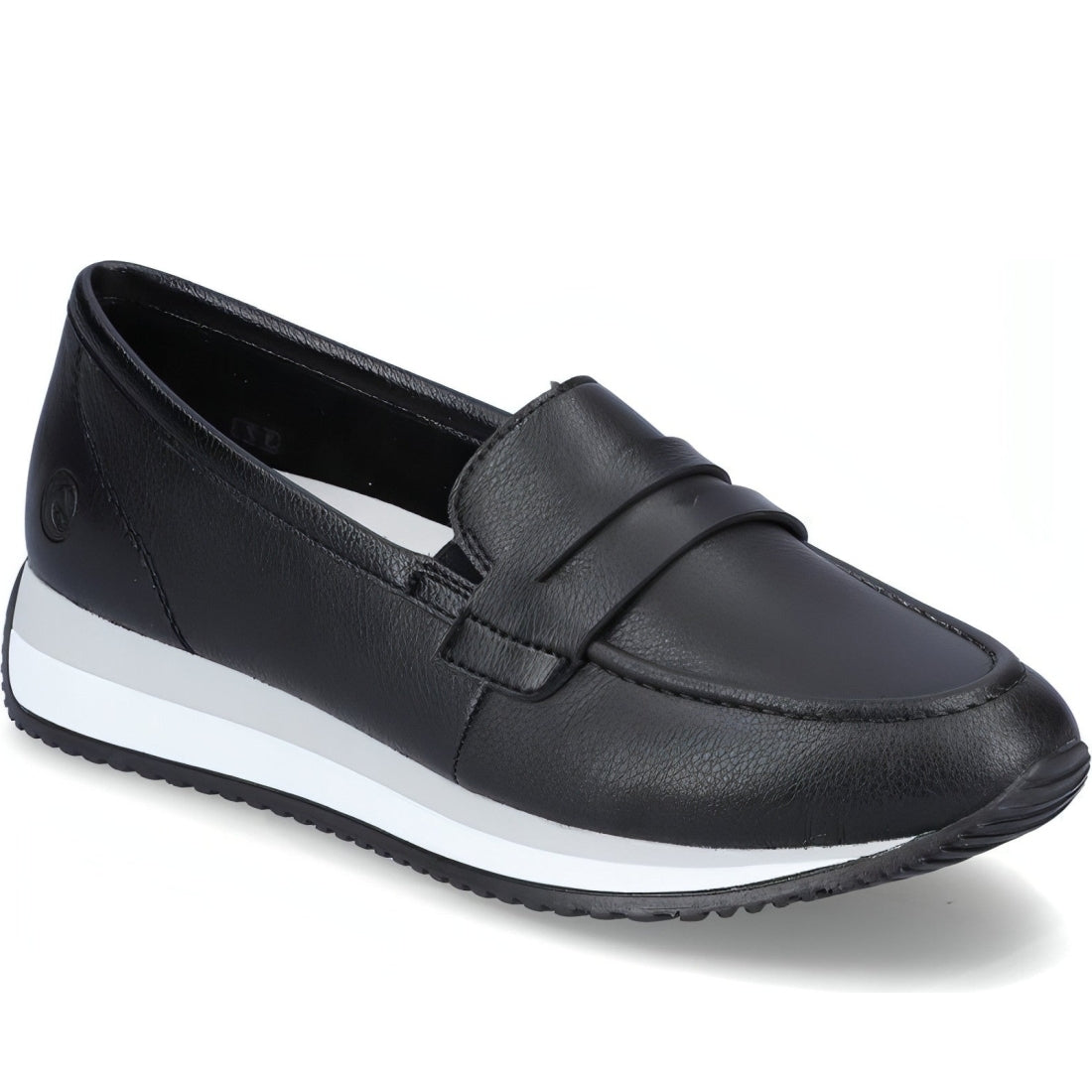 Remonte womens black casual closed loafers | Vilbury London