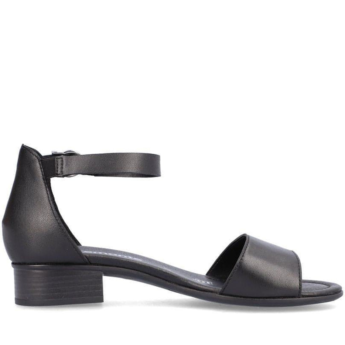 Remonte womens black casual part-open sandals | Vilbury London