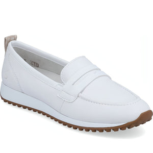 Remonte womens white casual closed loafers | Vilbury London