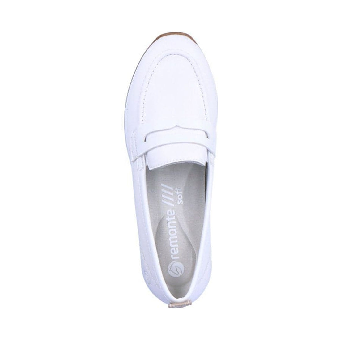 Remonte womens white casual closed loafers | Vilbury London