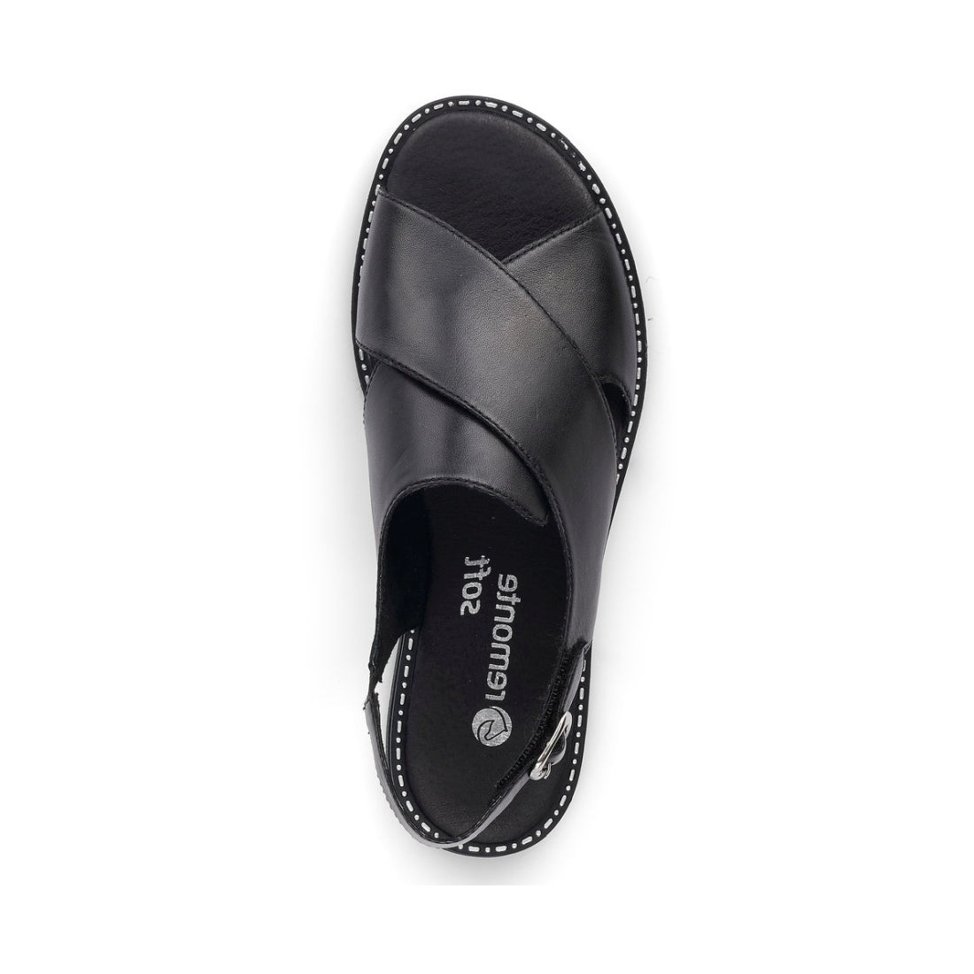 Remonte Womens black casual open sandals | Vilbury London