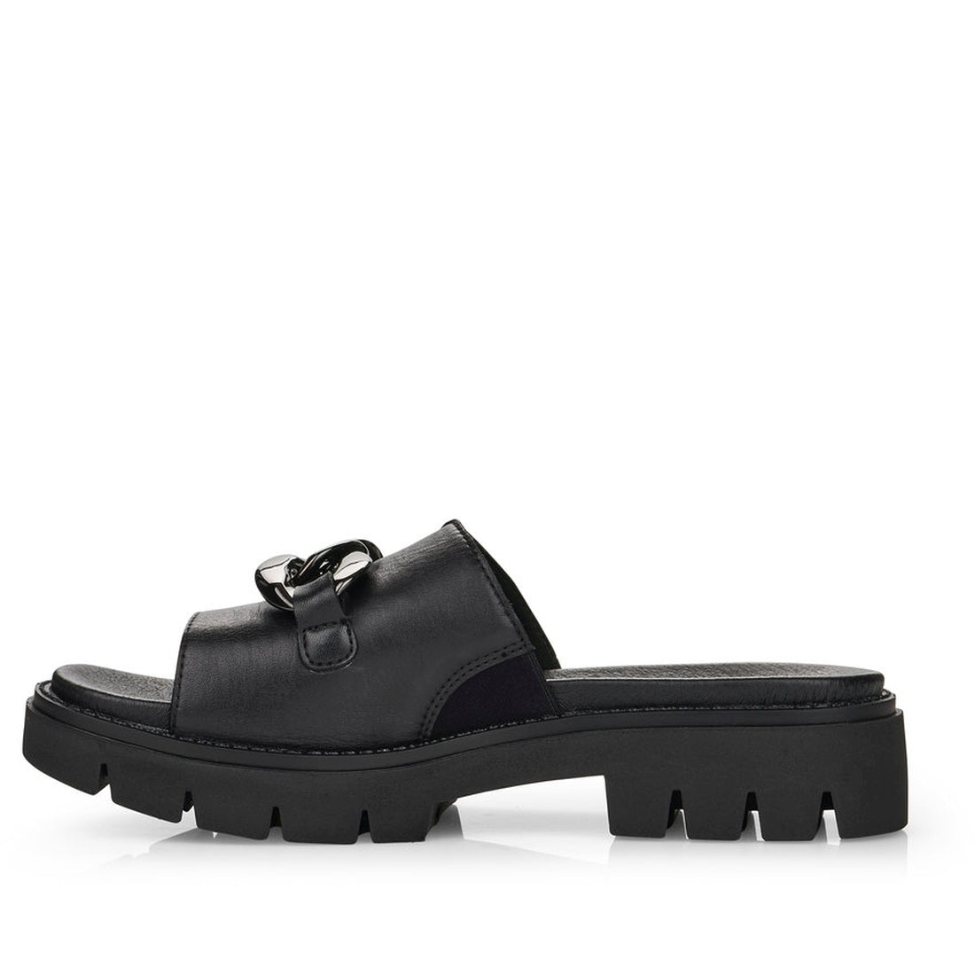 Remonte Womens black casual open slippers | Vilbury London