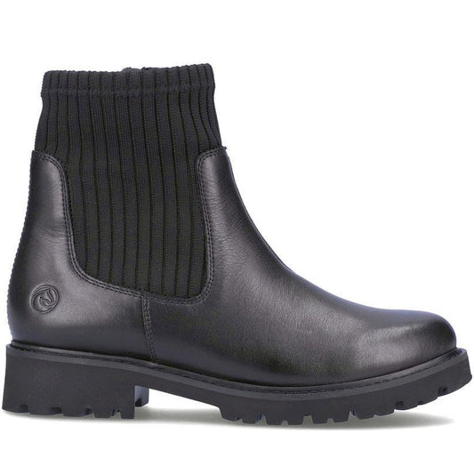 Remonte womens black casual closed booties | Vilbury London