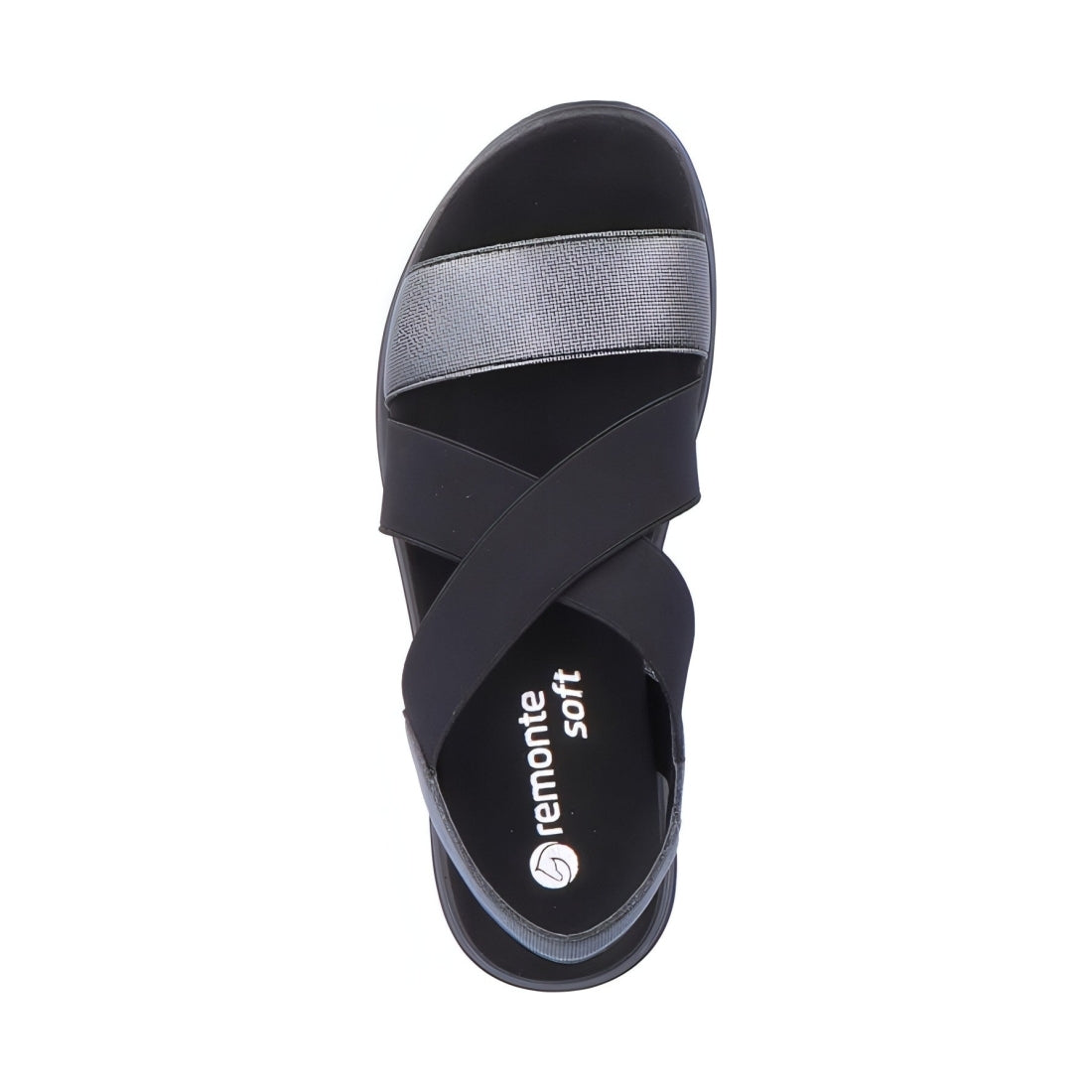 Remonte womens black casual open sandals | Vilbury London