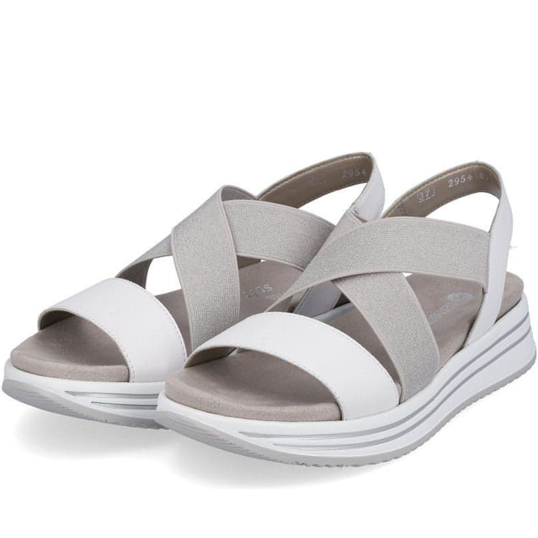 Remonte womens white casual open sandals | Vilbury London