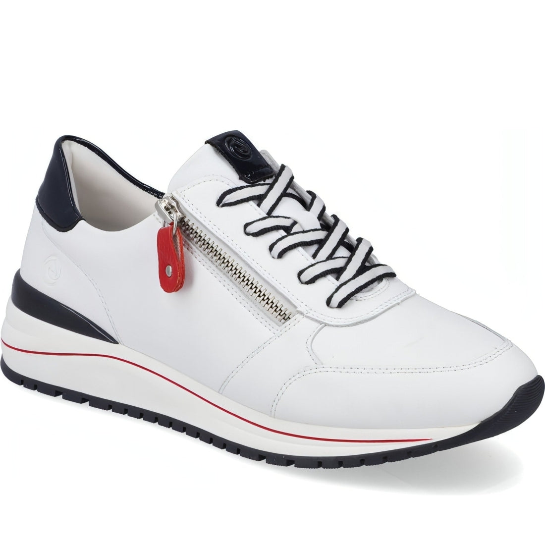 Remonte womens white casual closed sport shoe | Vilbury London