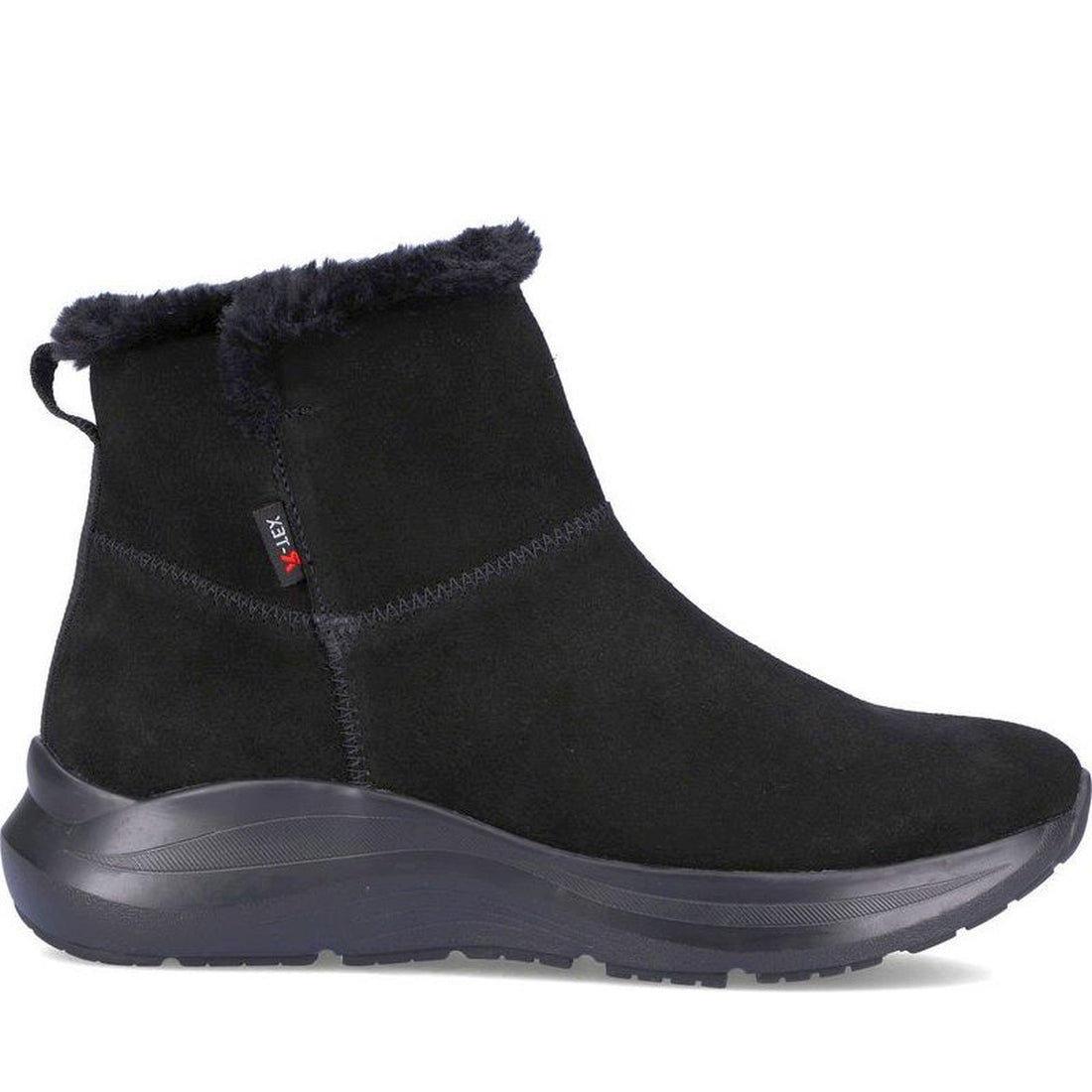 R-Evolution womens black casual closed booties | Vilbury London