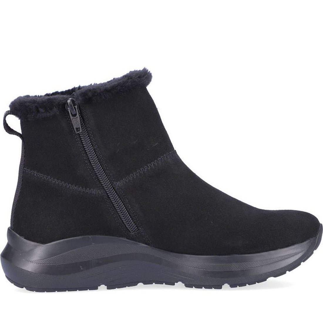 R-Evolution womens black casual closed booties | Vilbury London