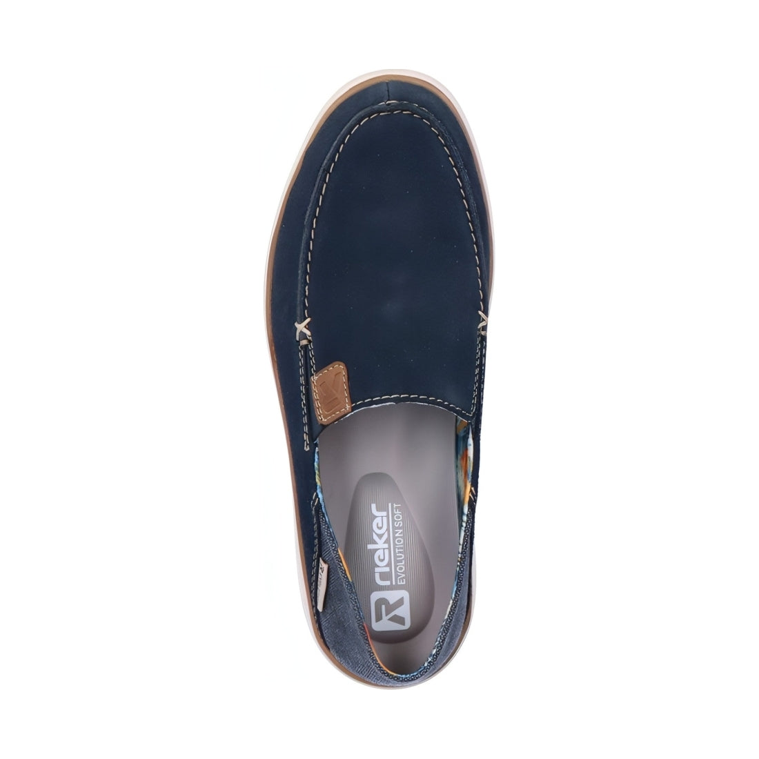 Rieker mens blue casual closed mocasins | Vilbury London