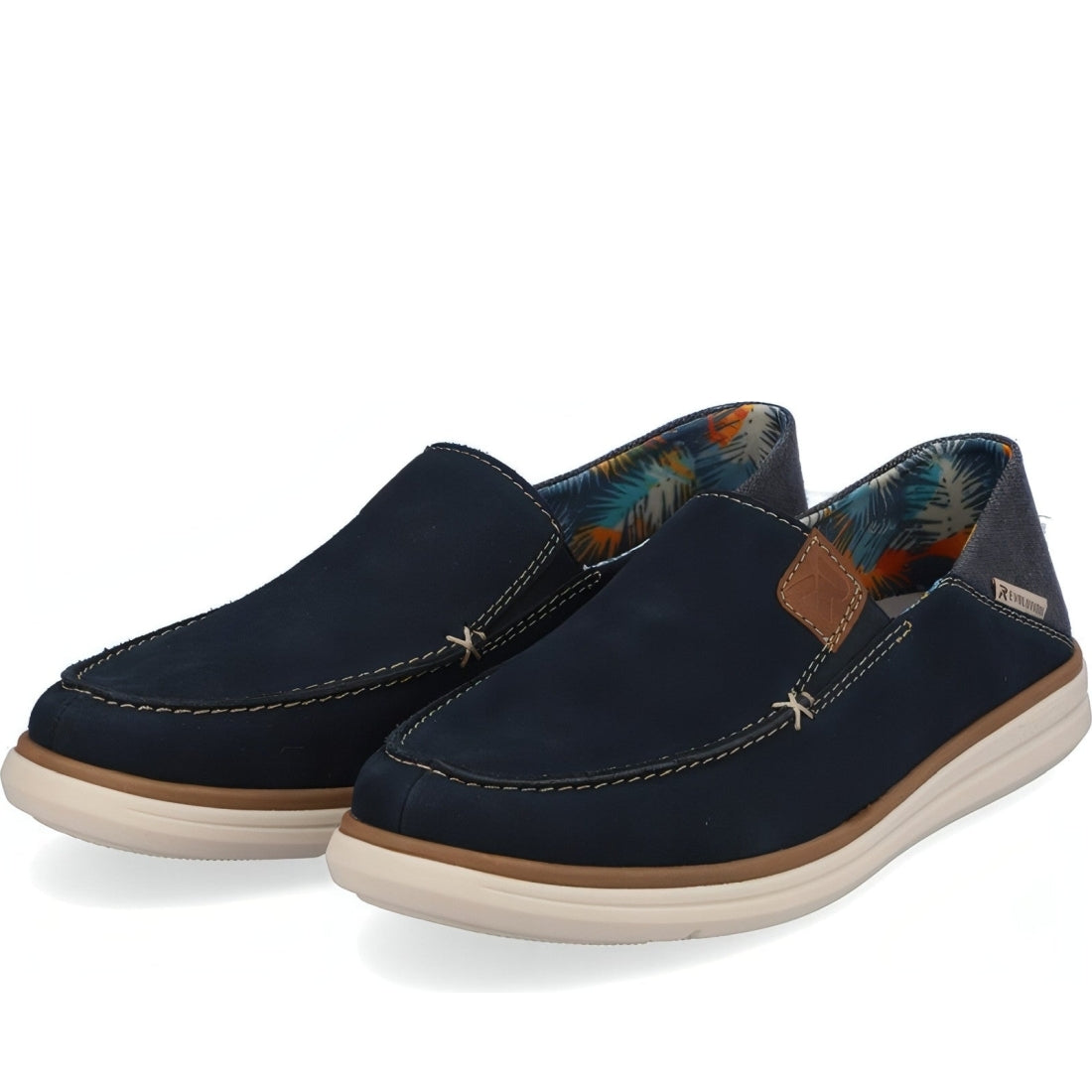 Rieker mens blue casual closed mocasins | Vilbury London