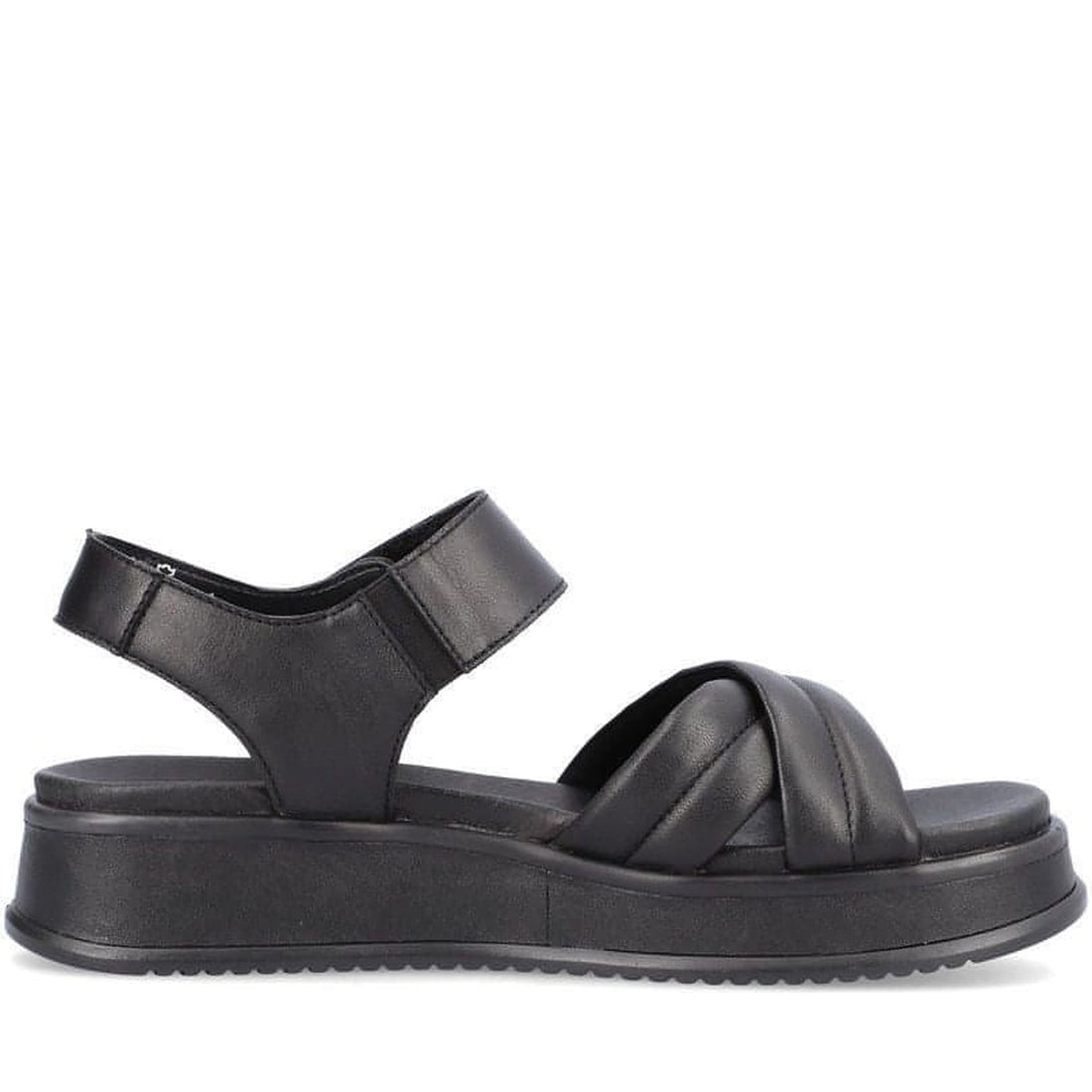 Rieker womens black casual open sandals | Vilbury London