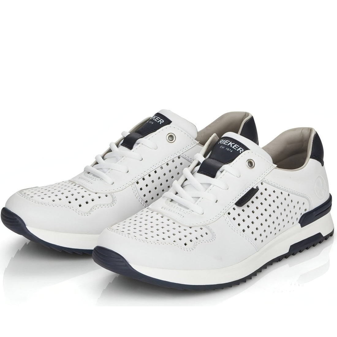 Rieker mens white casual closed sport shoe | Vilbury London