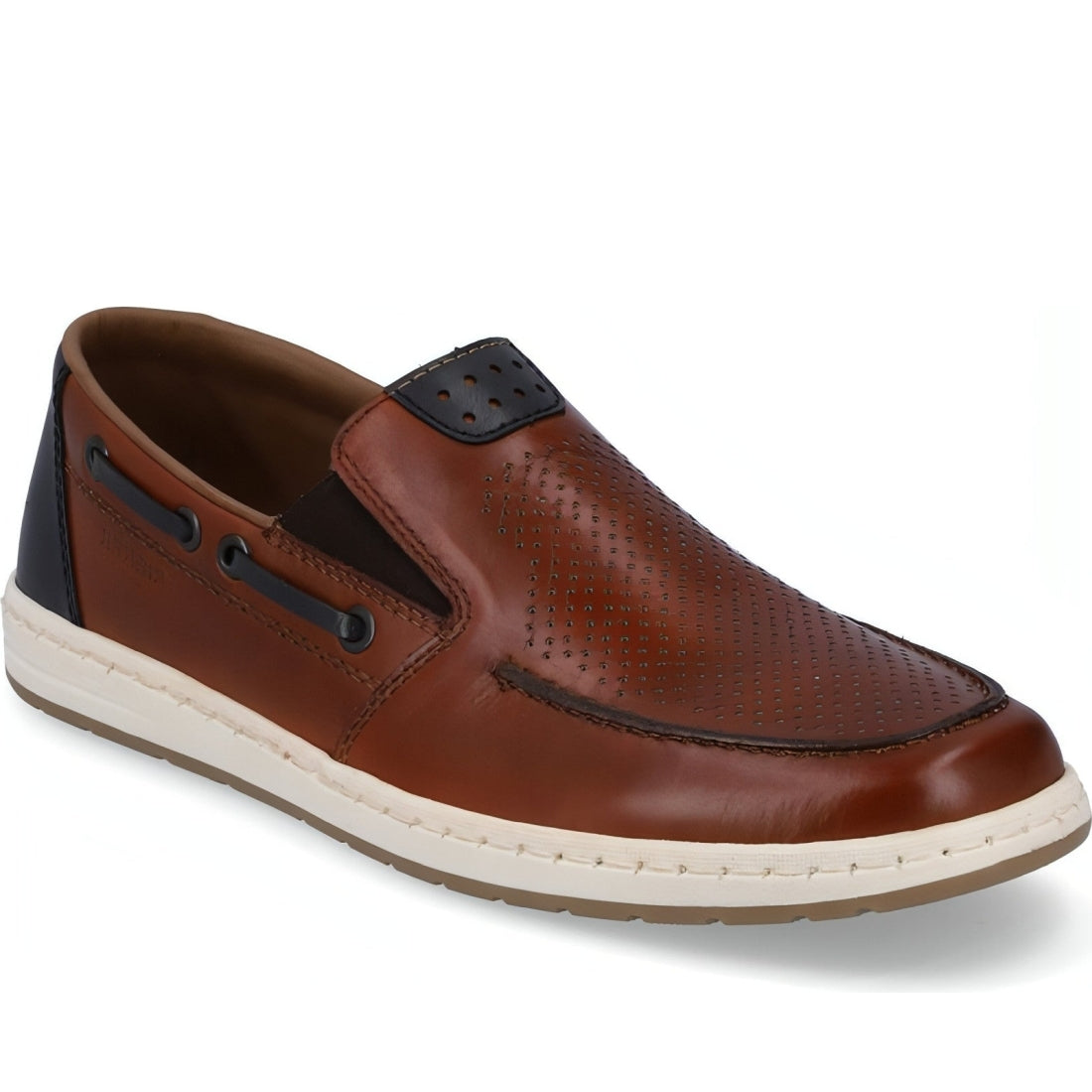 Rieker mens brown casual closed mocasins | Vilbury London