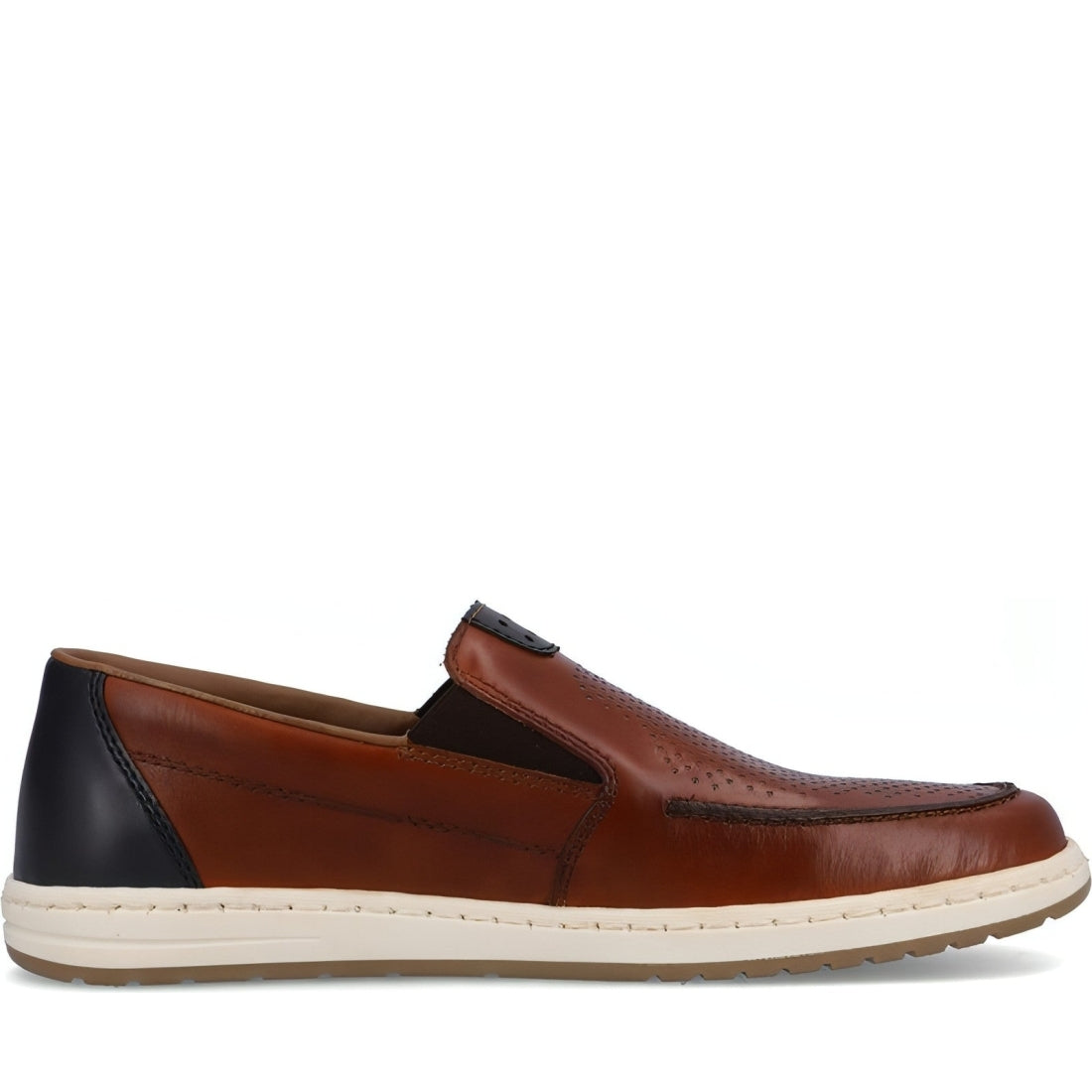 Rieker mens brown casual closed mocasins | Vilbury London