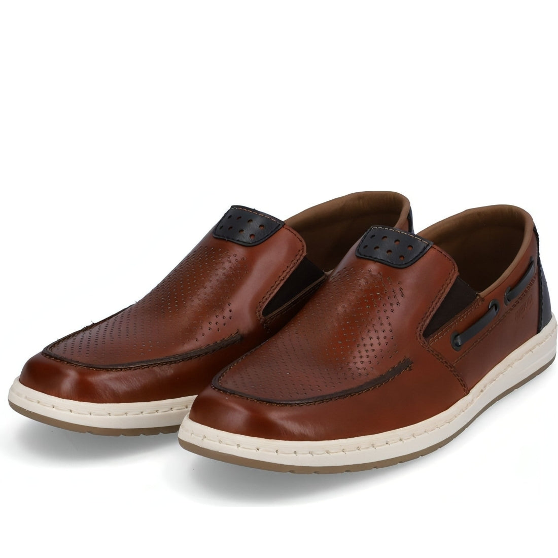 Rieker mens brown casual closed mocasins | Vilbury London