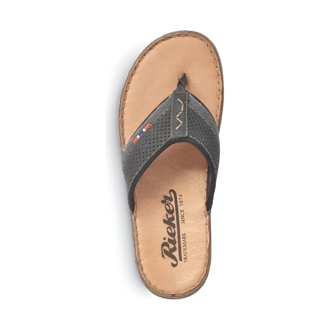 Rieker mens black casual open flip-flops | Vilbury London