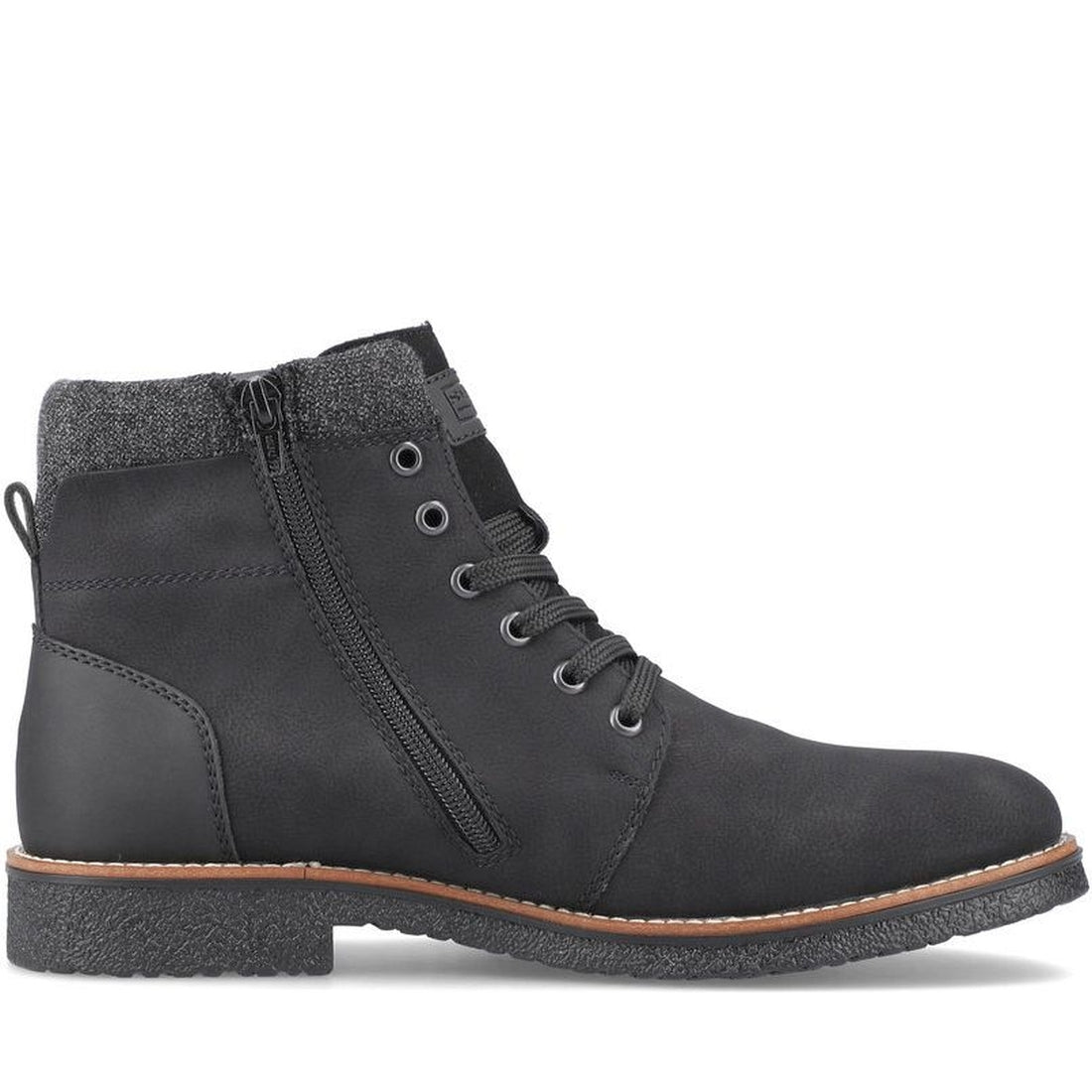 Rieker mens black casual closed booties | Vilbury London